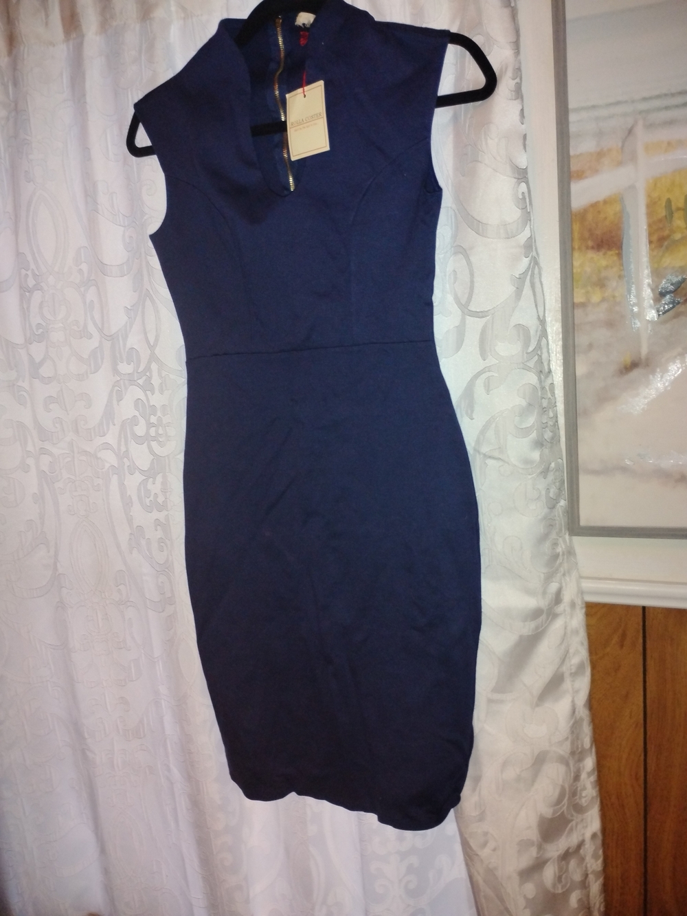 Rolla Coster Navy Fitted Sleeveless Sheath Dress
